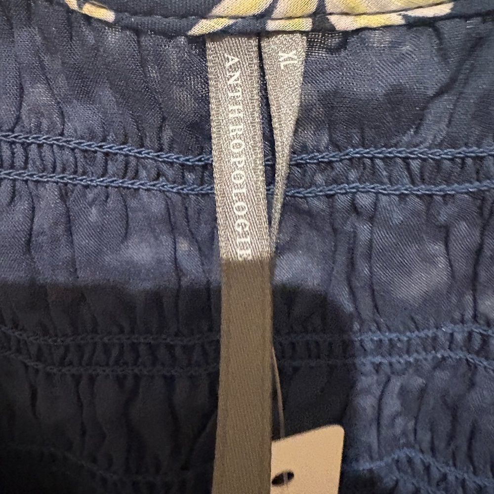 Anthropologie The Peregrine Midi Dress XL Navy Daisy NWT - Picture 5 of 5